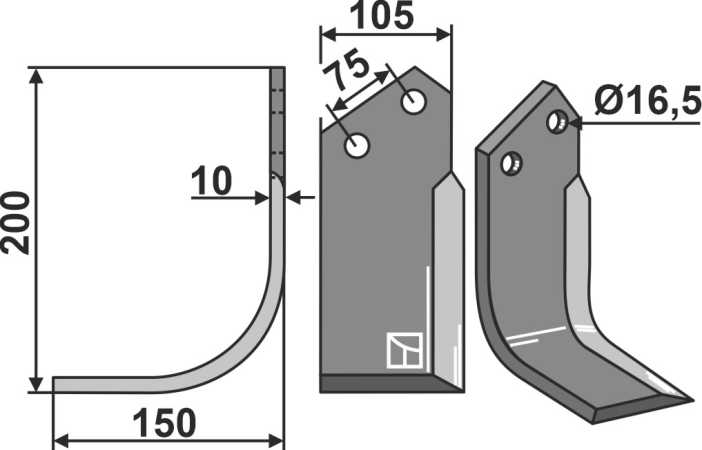 Fräsmesser 200x105mm, links